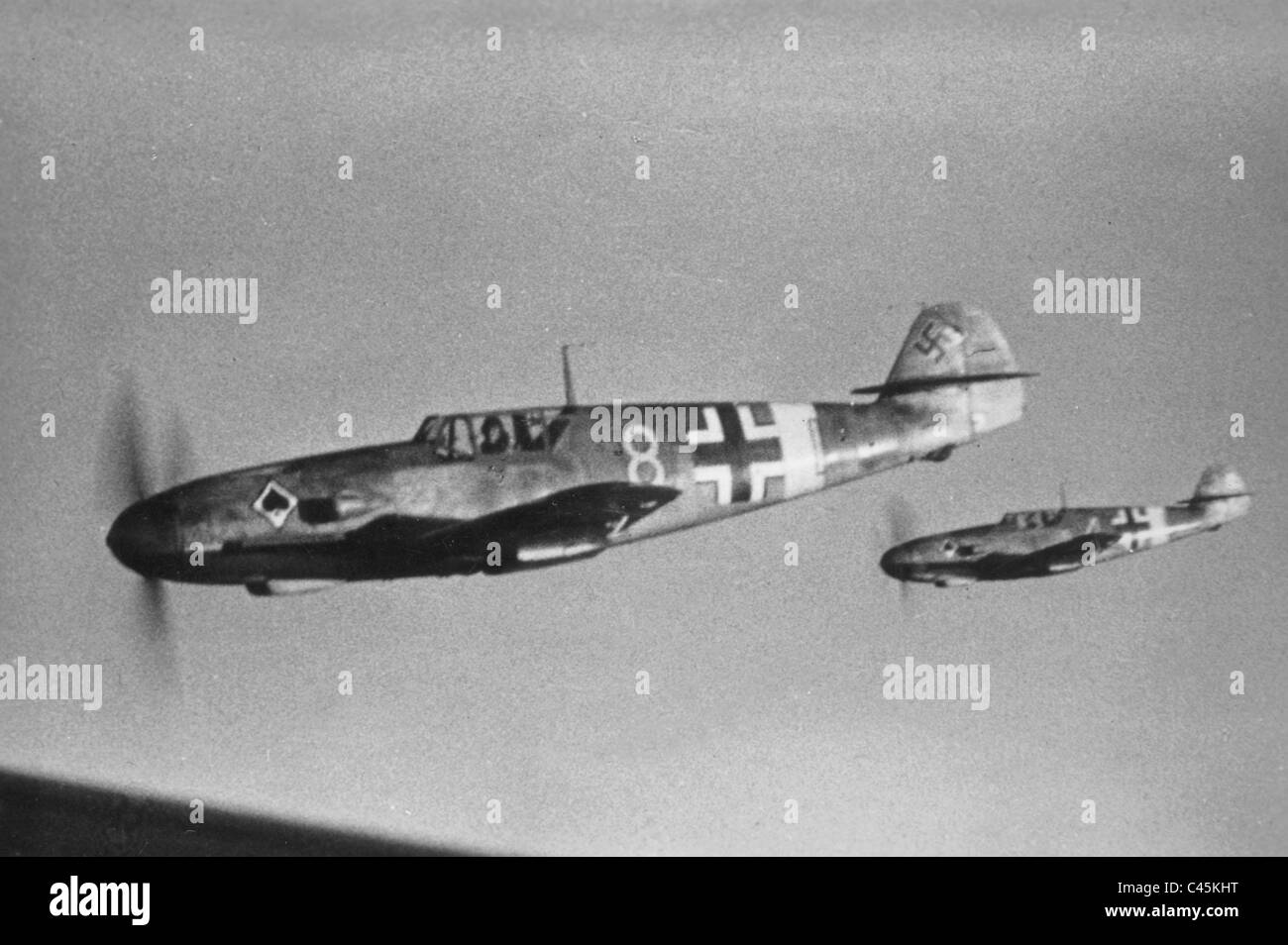 German fighter plane Messerschmitt Me 109F, 1942 Stock Photo