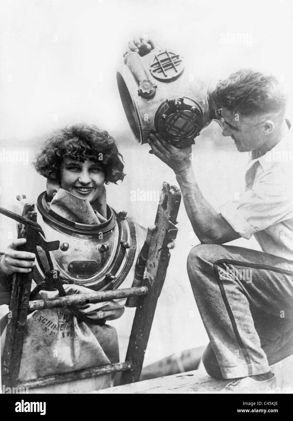 Deep sea diver, 1926 Stock Photo