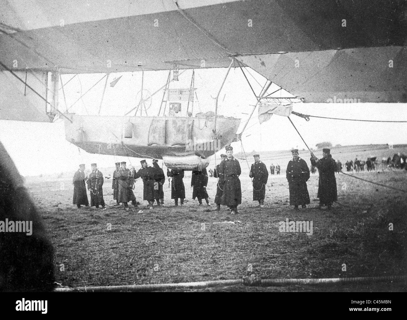 Military airship 'Z I' before the start, 1909 Stock Photo
