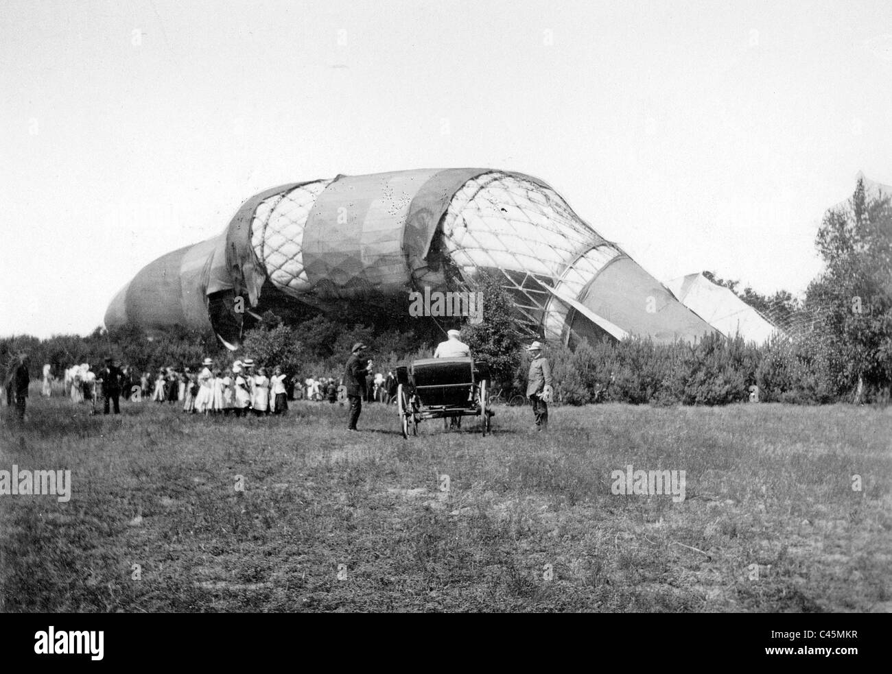 Wreck of the crashed airship 'Schuette-Lanz', 1913 Stock Photo