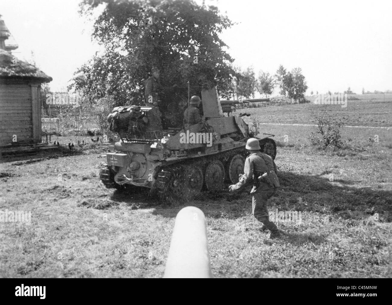 German tank destroyer in Russia Stock Photo