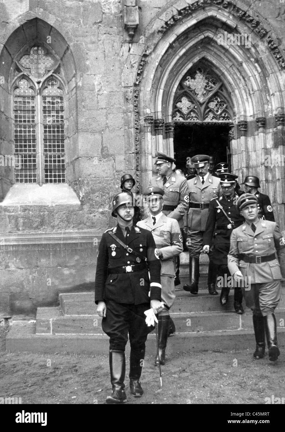Heinrich Himmler and Martin Bormann in Quedlinburg Stock Photo