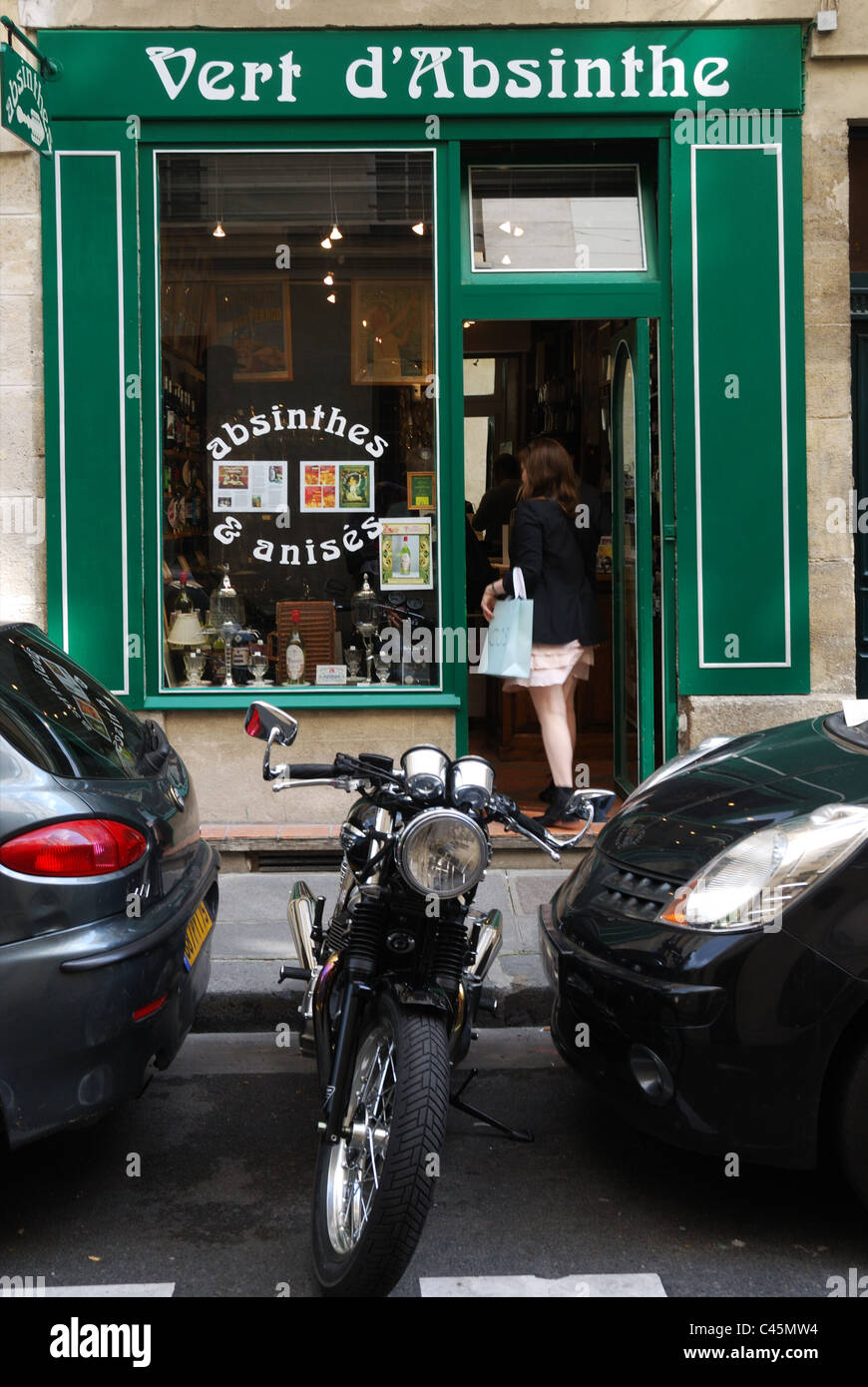 An absinthe shop in Paris Stock Photo