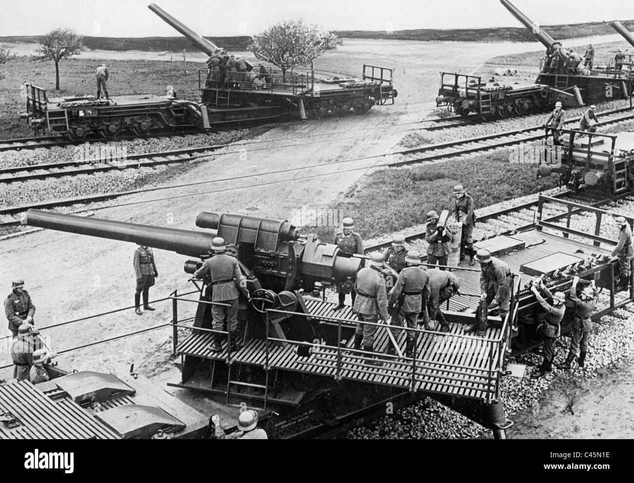German railway guns, 1940 Stock Photo