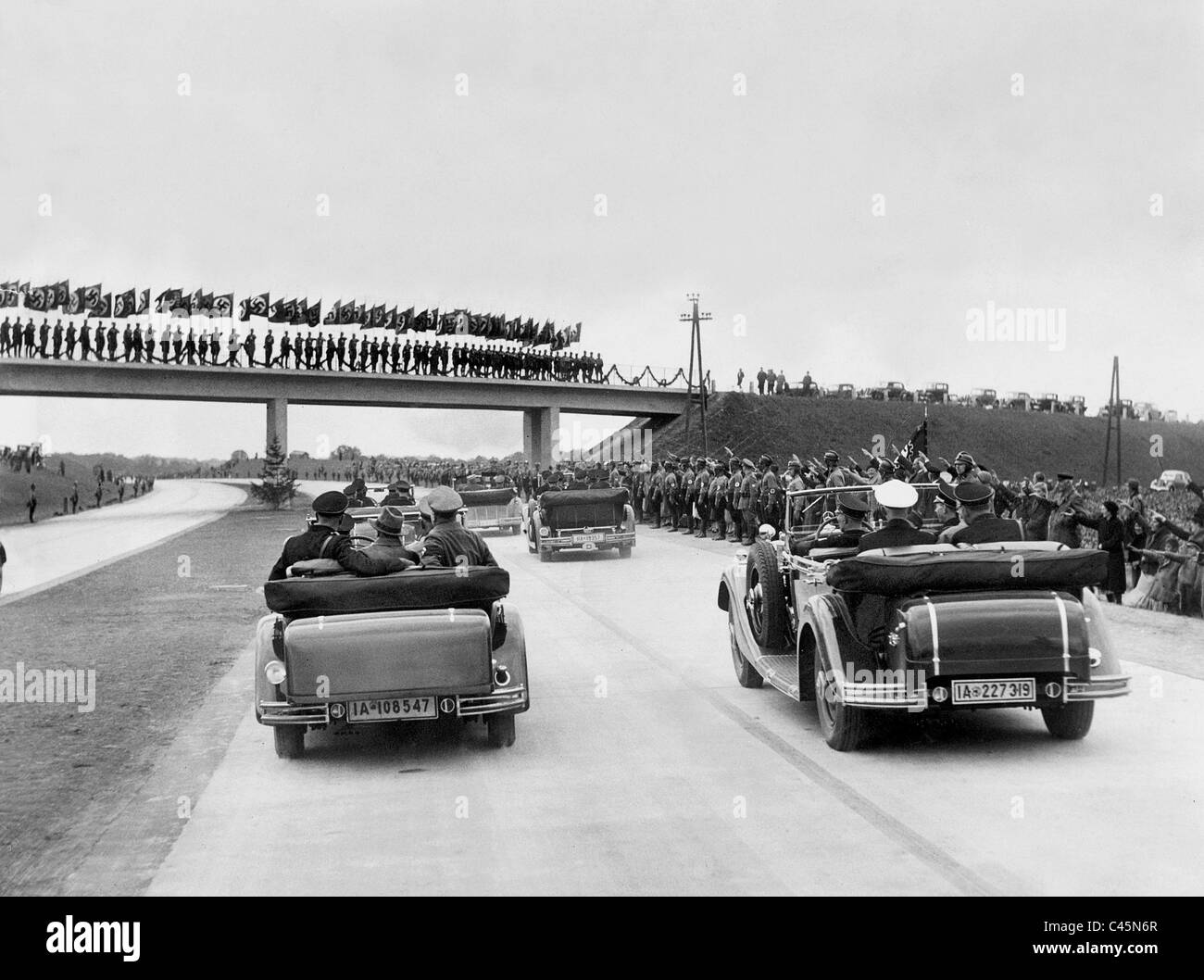 Adolf Hitler opens the Reich highway Breslau-Liebnitz, 1936 Stock Photo