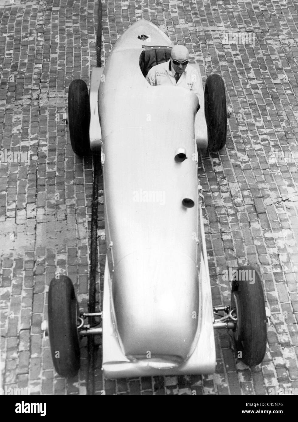 Dave Evans in a racing car, 1935 Stock Photo