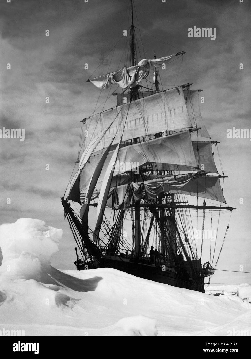 Expedition ship 'Terra Nova' in the pack ice Stock Photo