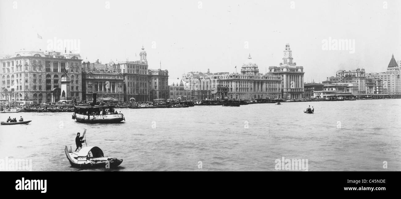 View of Shanghai from the river side, 1941 Stock Photo