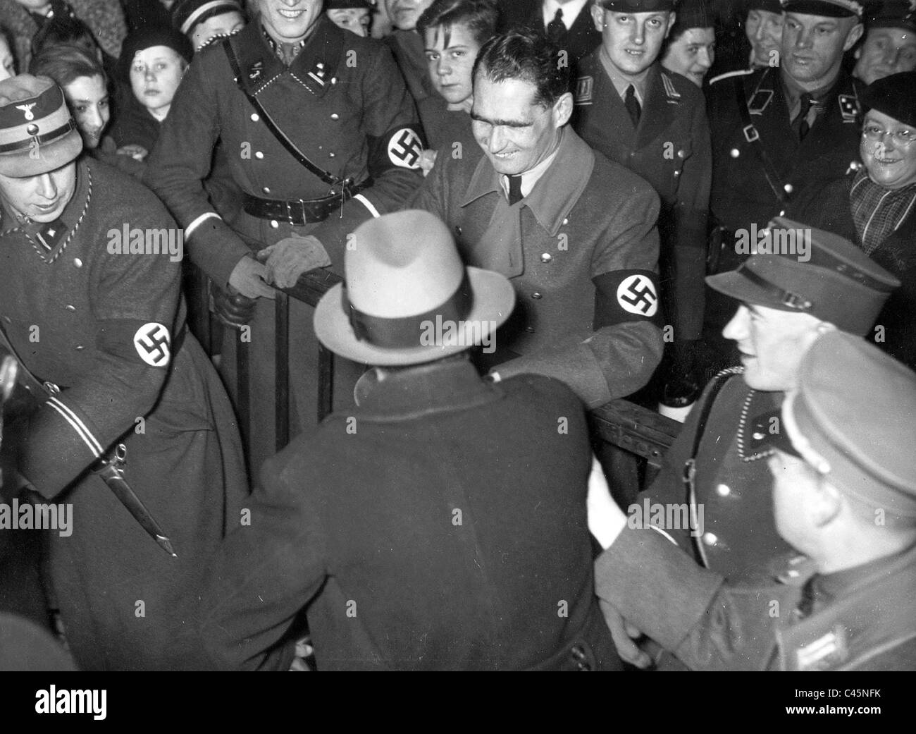 Rudolf Hess raises funds at the Berlin Hermannplatz, 1935 Stock Photo