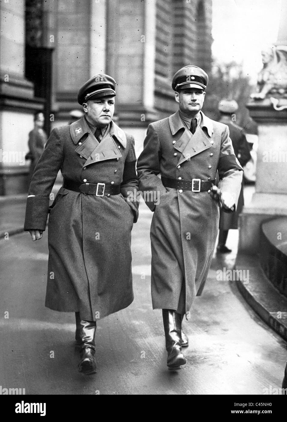 Rudolf Hess and Martin Bormann at the Reich Executive Conference in Berlin, 1935 Stock Photo