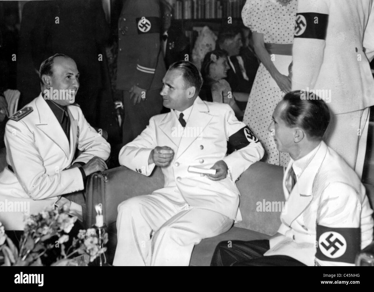 Dino Alfieri, Rudolf Hess and Joseph Goebbels, 1939 Stock Photo