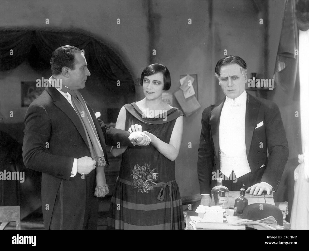 Theodore Becker, Asta Nielsen and Gregory Chmara in 'Athletes', 1925 Stock Photo