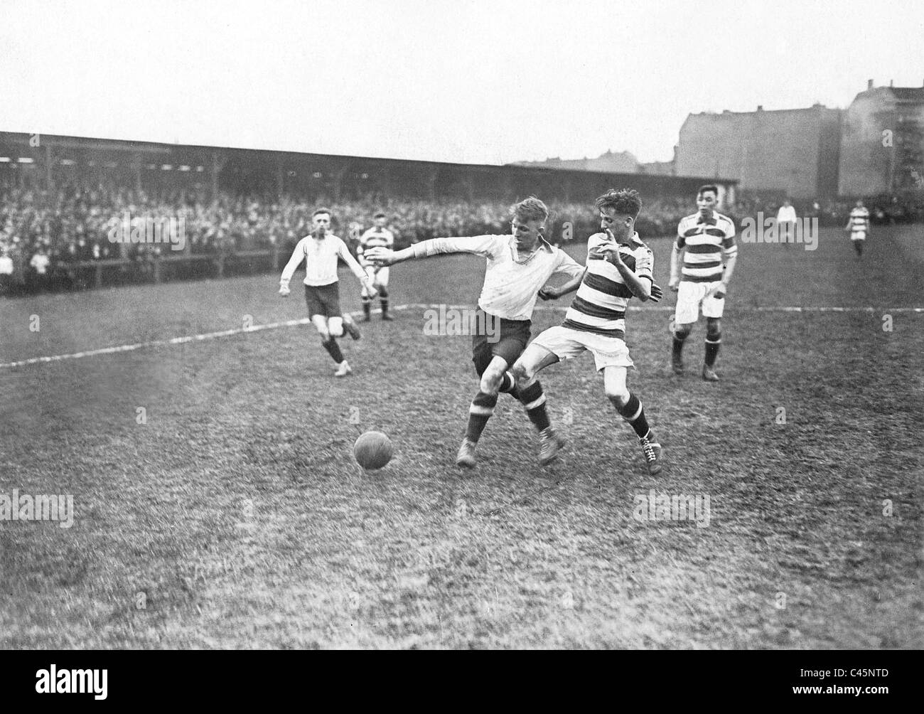 Game scene of the 1st FC. Nuremberg and Hertha from Berlin, 1922 Stock Photo