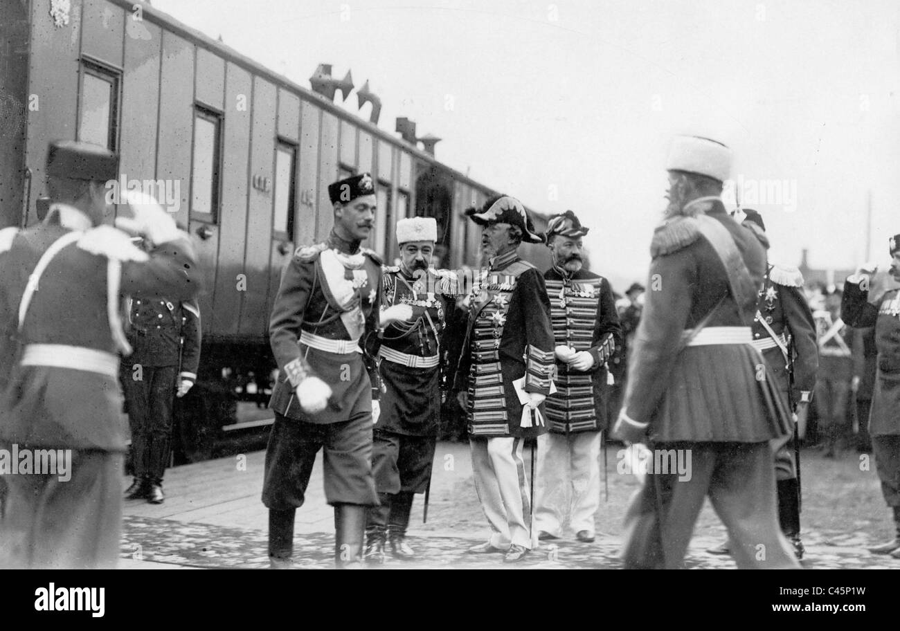 Prince Peter Swiatopolk-Miski and Grand Duke Michael Alexandrovich in Vilna, 1904 Stock Photo