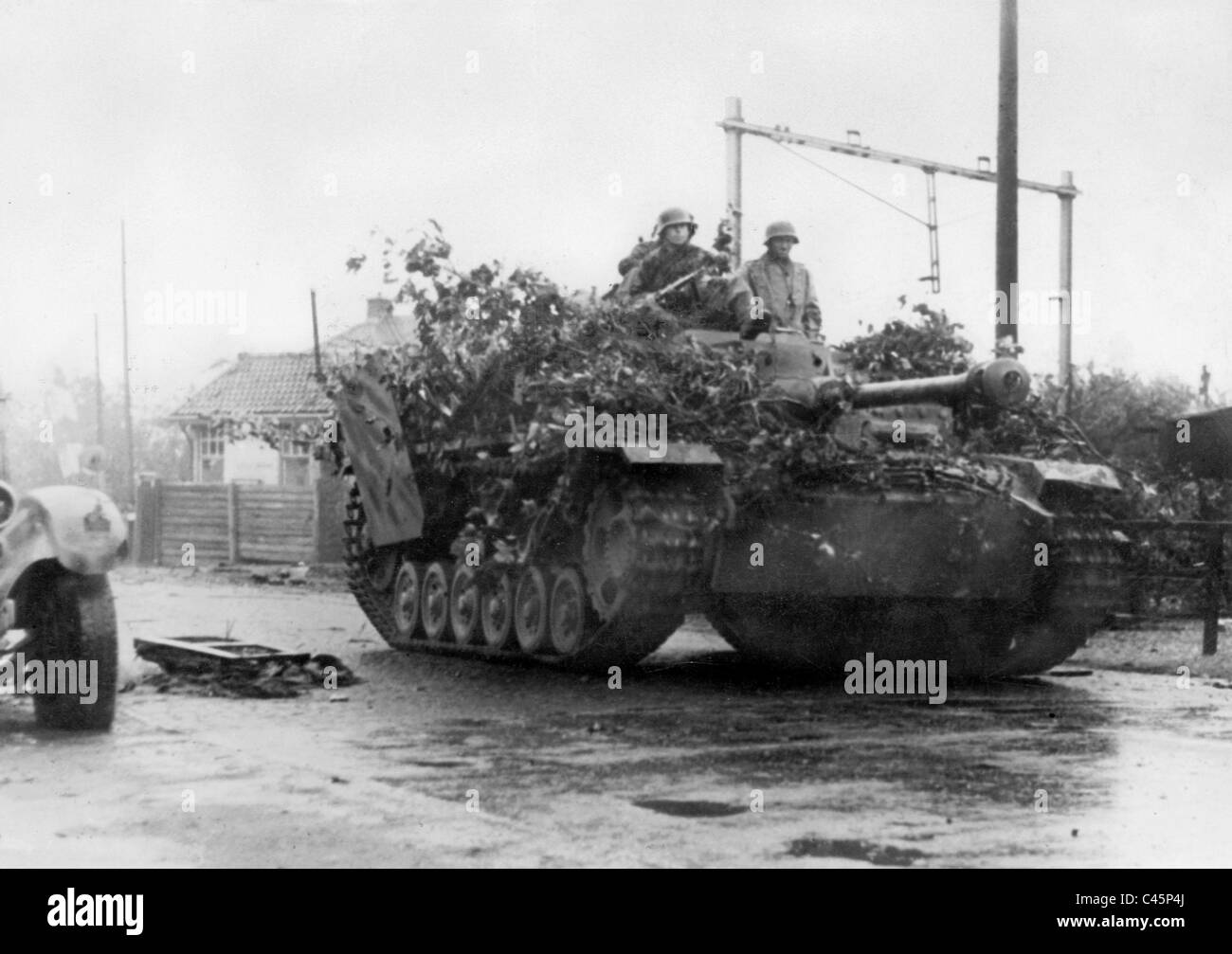 Soldiers on a German assault gun III in Silesia, 1945 Stock Photo - Alamy