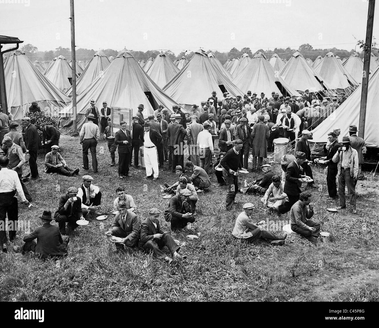 Tent of the 'Bonus Expeditionary Forces' in Fort Hunt, 1933 Stock Photo