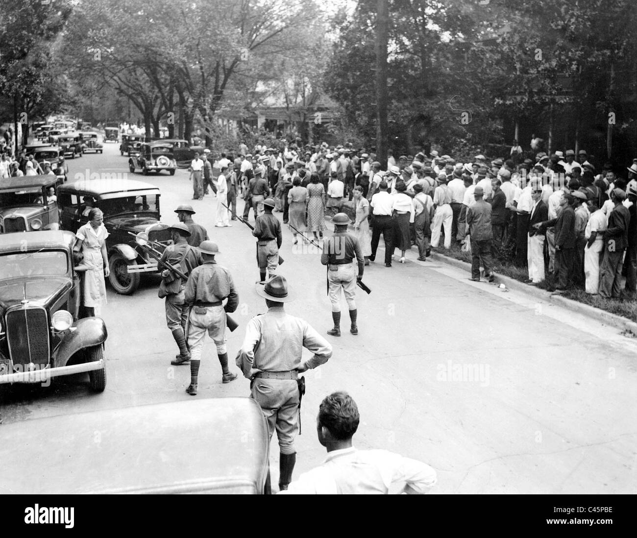 Strike at the Trenton textile factory, 1934 Stock Photo