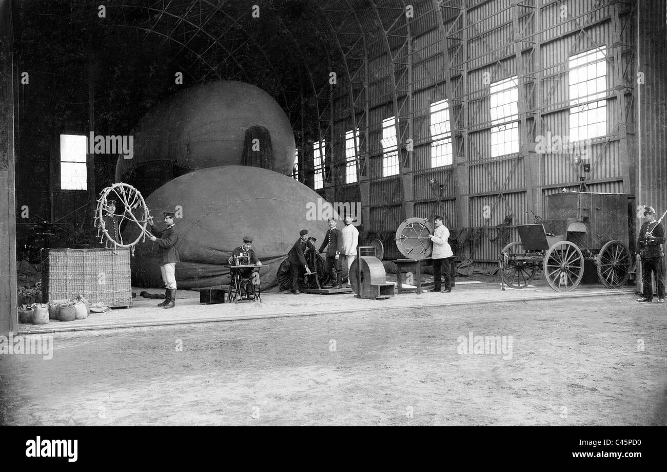 Airship battalion, 1899 Stock Photo