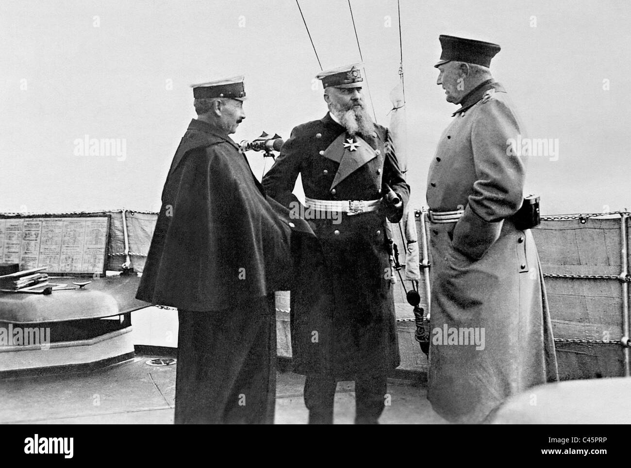 Wilhelm II, Alfred von Tirpitz and Helmuth von Moltke, 1912 Stock Photo