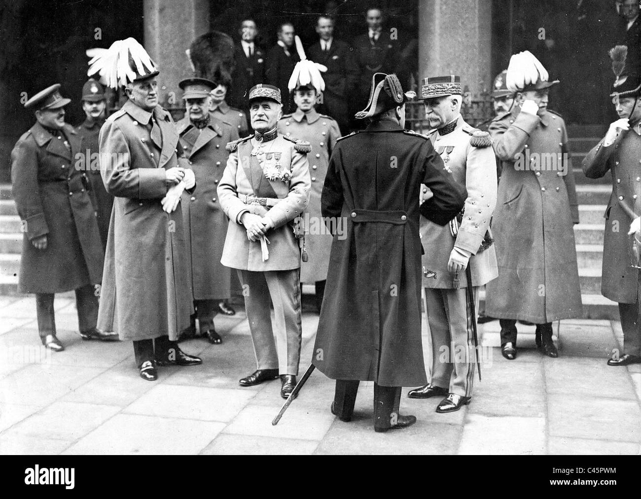 Ferdinand Foch, Henri Philippe Petain and David Beatty, 1928 Stock Photo