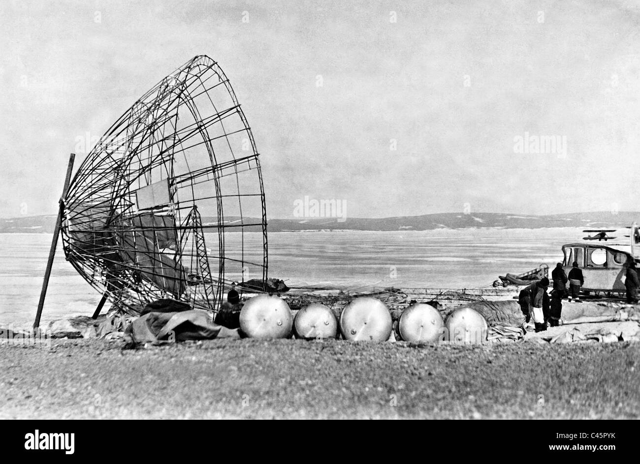 The airship 'Norge' after the flight over the north pole, 1926 Stock ...