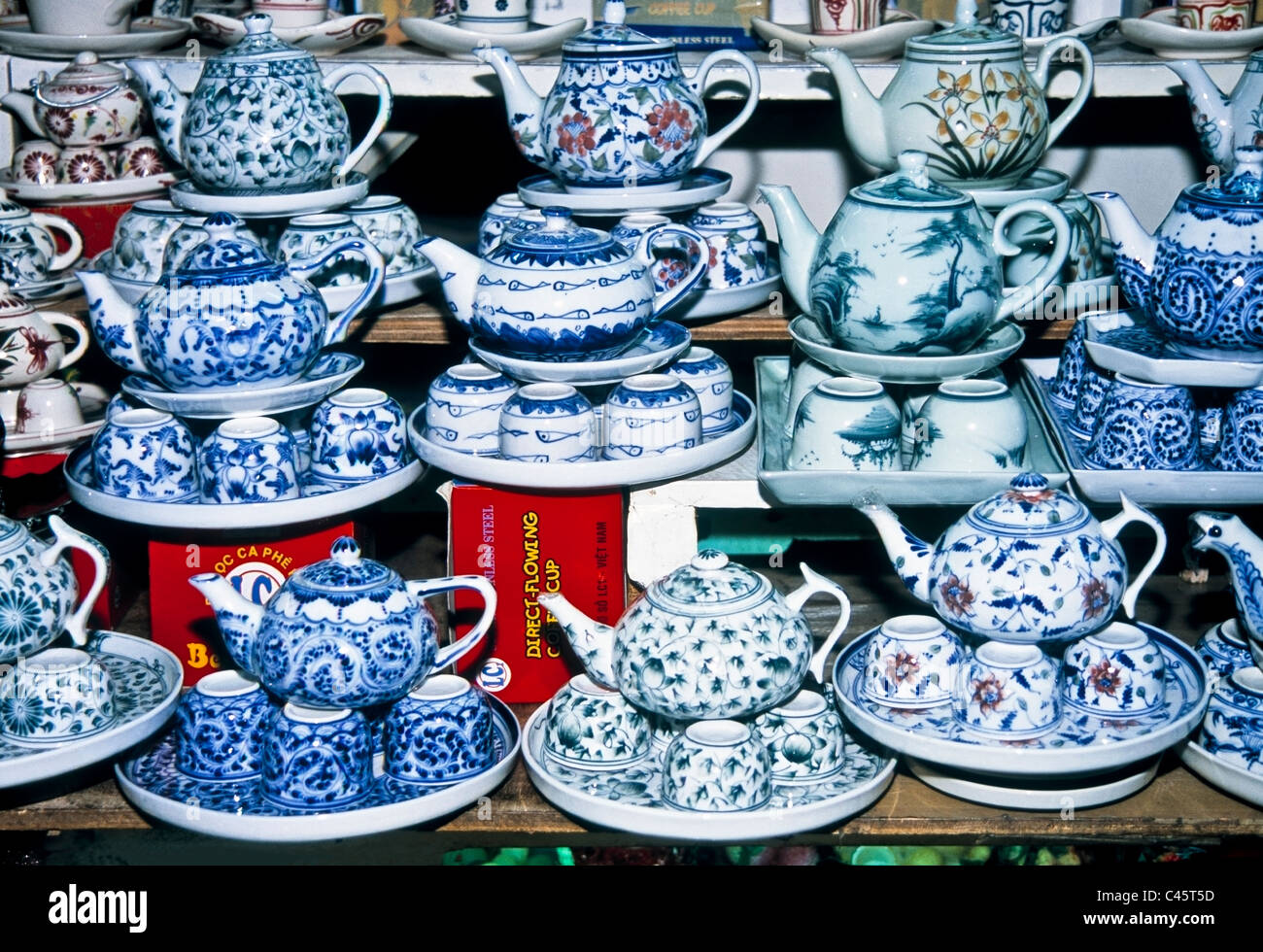 Tea sets for sale, Hanoi, Vietnam Stock Photo Alamy