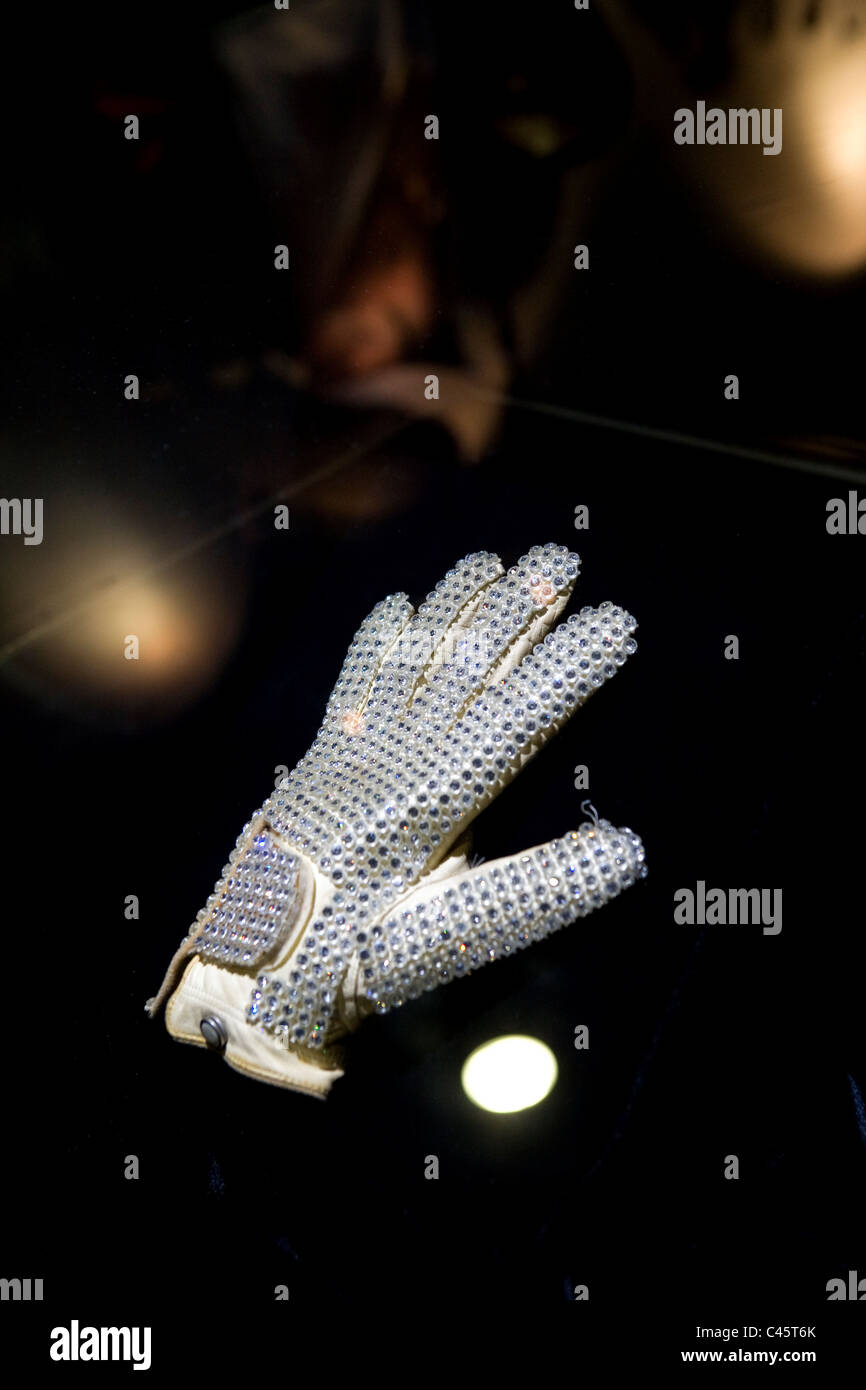 Michael jackson diamond glove moonwalk ,MJ gallery Ponte 16, Macau Stock Photo