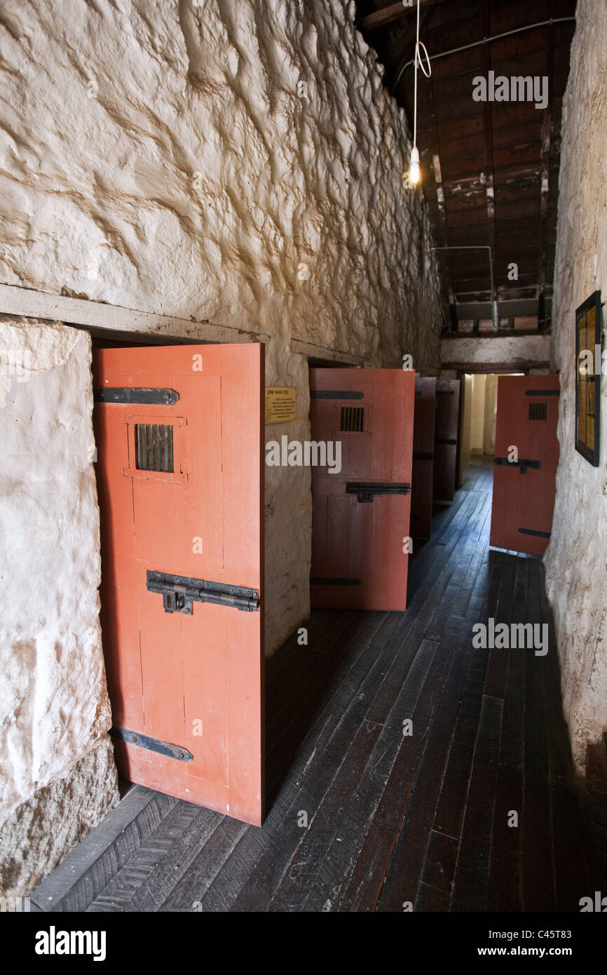 Prison cells at the Old Convict Gaol - built in 1851 as a convict prison and now a museum. Albany, Western Australia, Australia Stock Photo