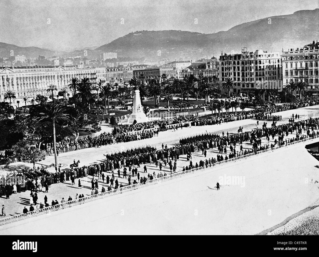 Military parade in Nice, 1932 Stock Photo
