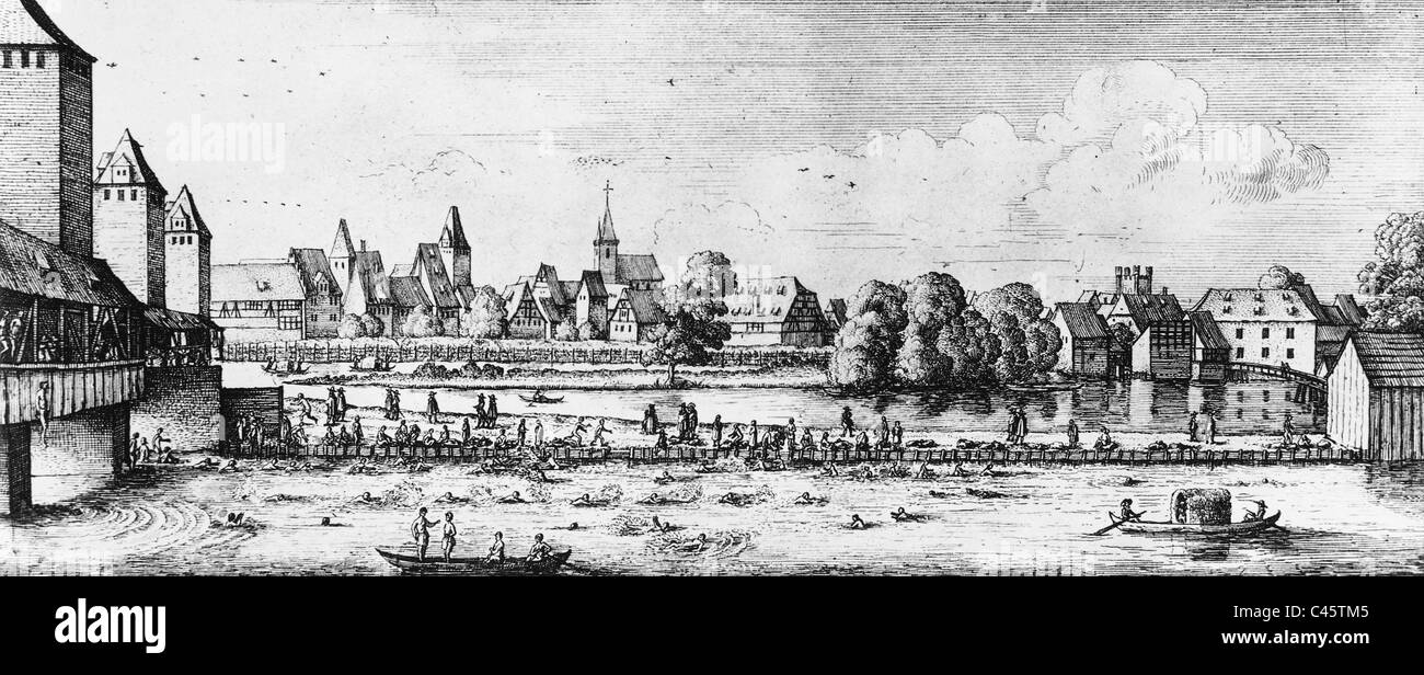 Strasbourg in the 17th century Stock Photo