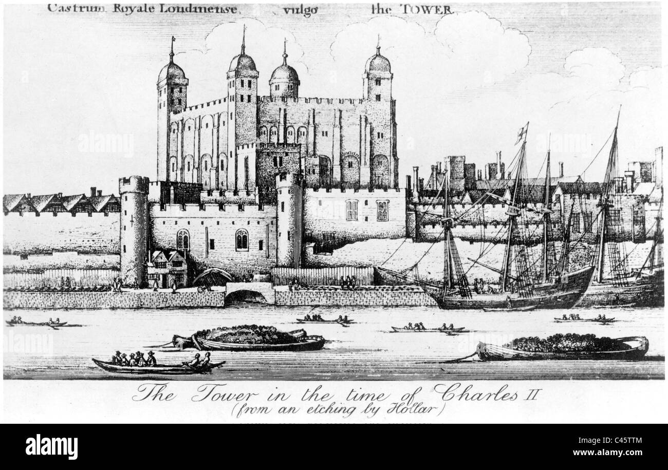 Tower of London in the 17th century Stock Photo