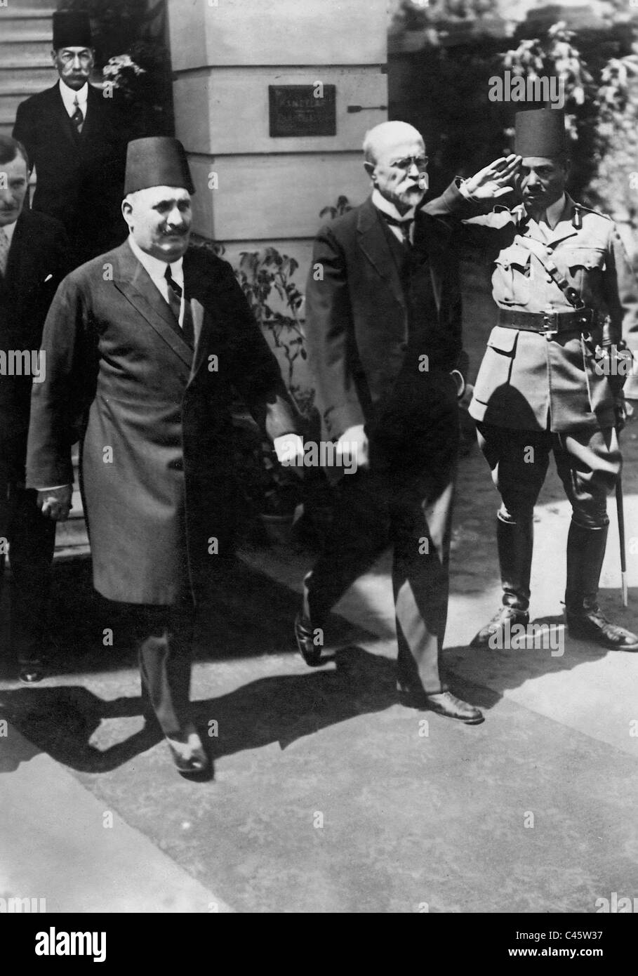 King Fuad I and Tomas Masaryk in Cairo Stock Photo