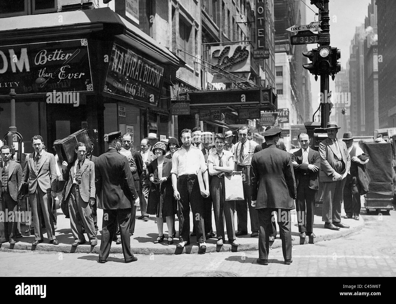 Pedestrian traffic lights in New York, 1930 Stock Photo, Royalty Free ...