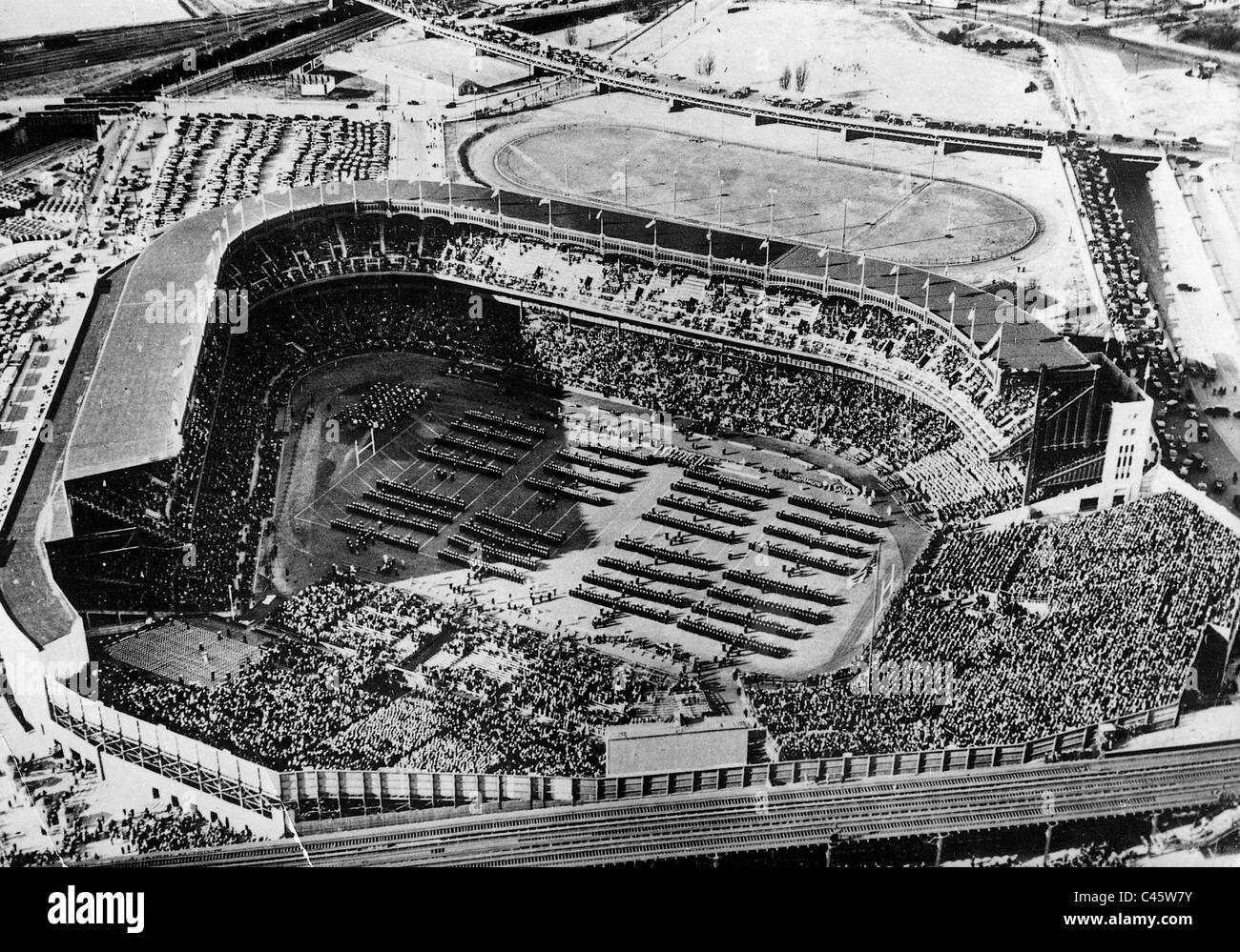 View of the Yankee Stadium in New York, 1938 Stock Photo