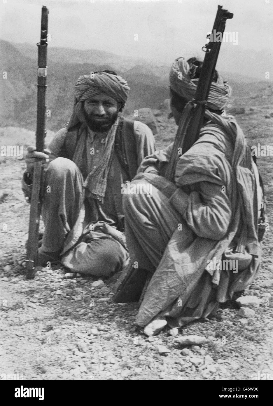 Waziristan fighters in India, 1937 Stock Photo