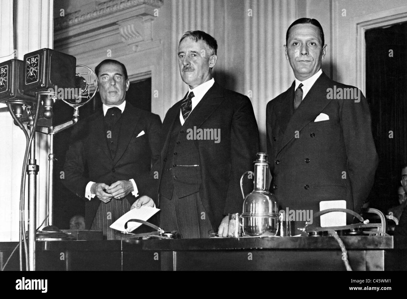Rinaldo De Lima E Silva, Henry L. Stimson and Felipe A. Espil, 1931 Stock Photo