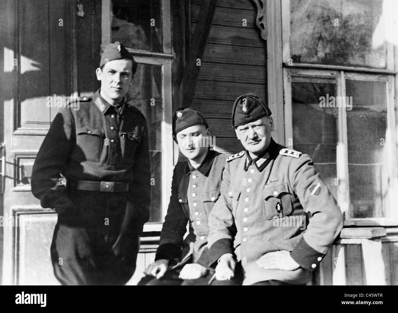 Latvian volunteers of a police unit on the Eastern Front, 1943 Stock Photo