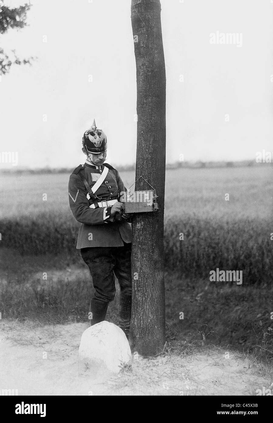 Soldier of a telegraph battalion, 1900 Stock Photo