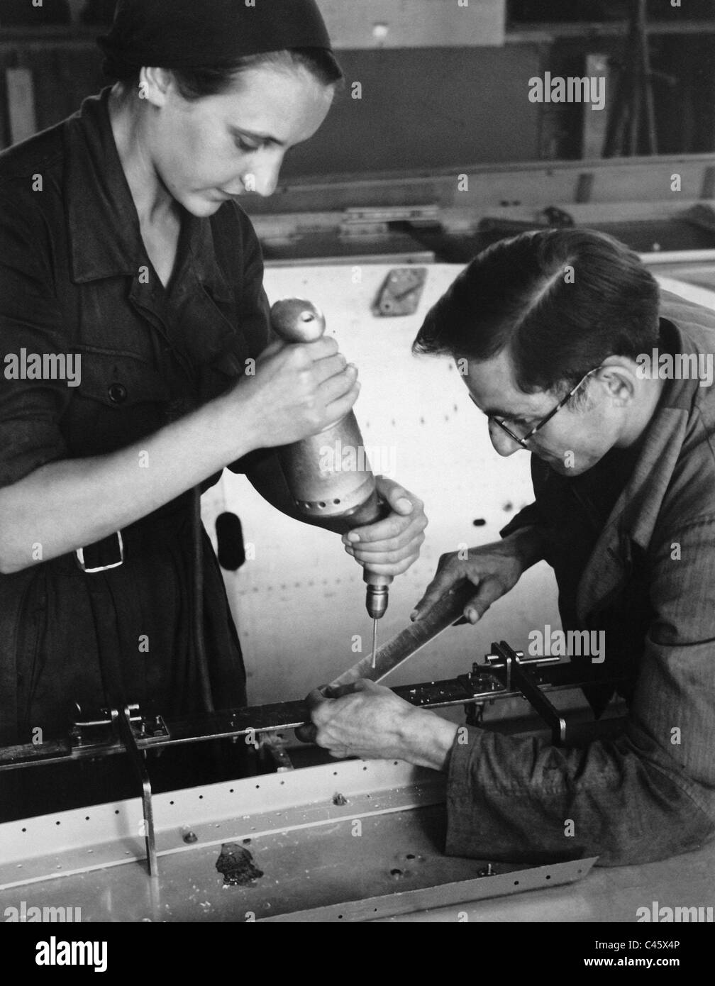 Aircraft production at Messerschmitt during the Second World War Stock Photo