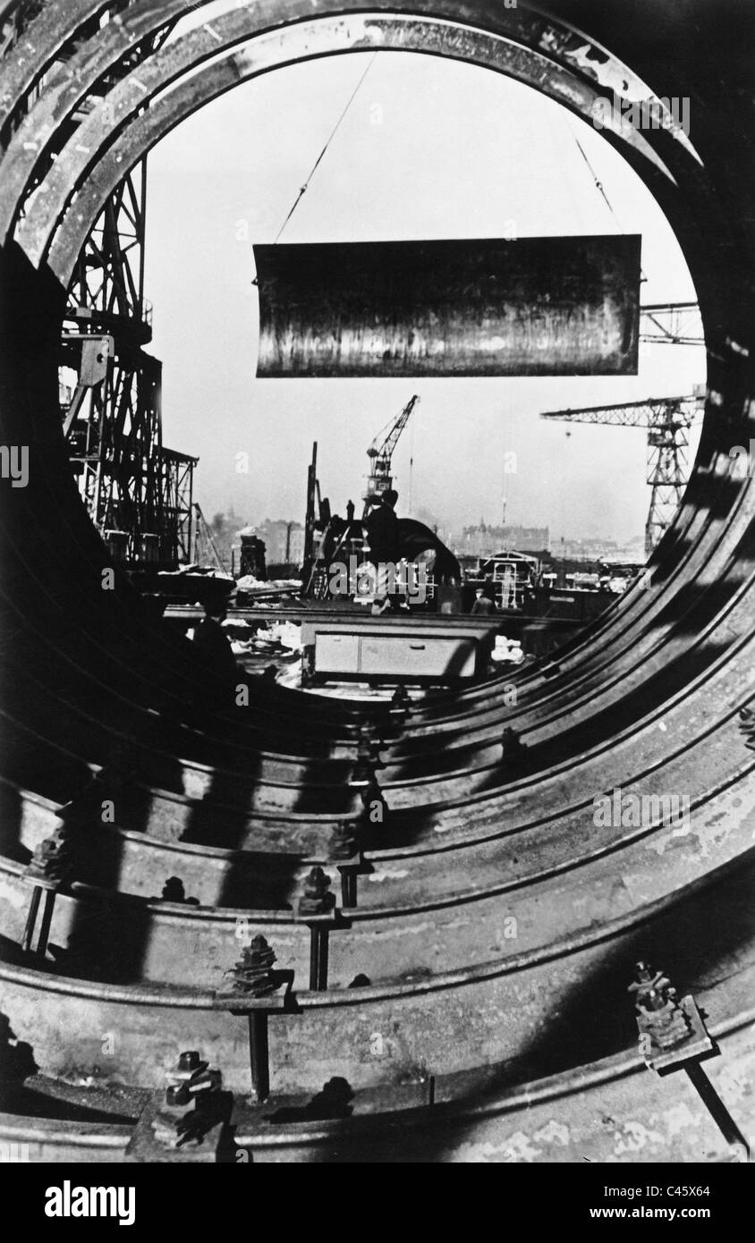 Uboat construction Kiel, 1940 Stock Photo Alamy