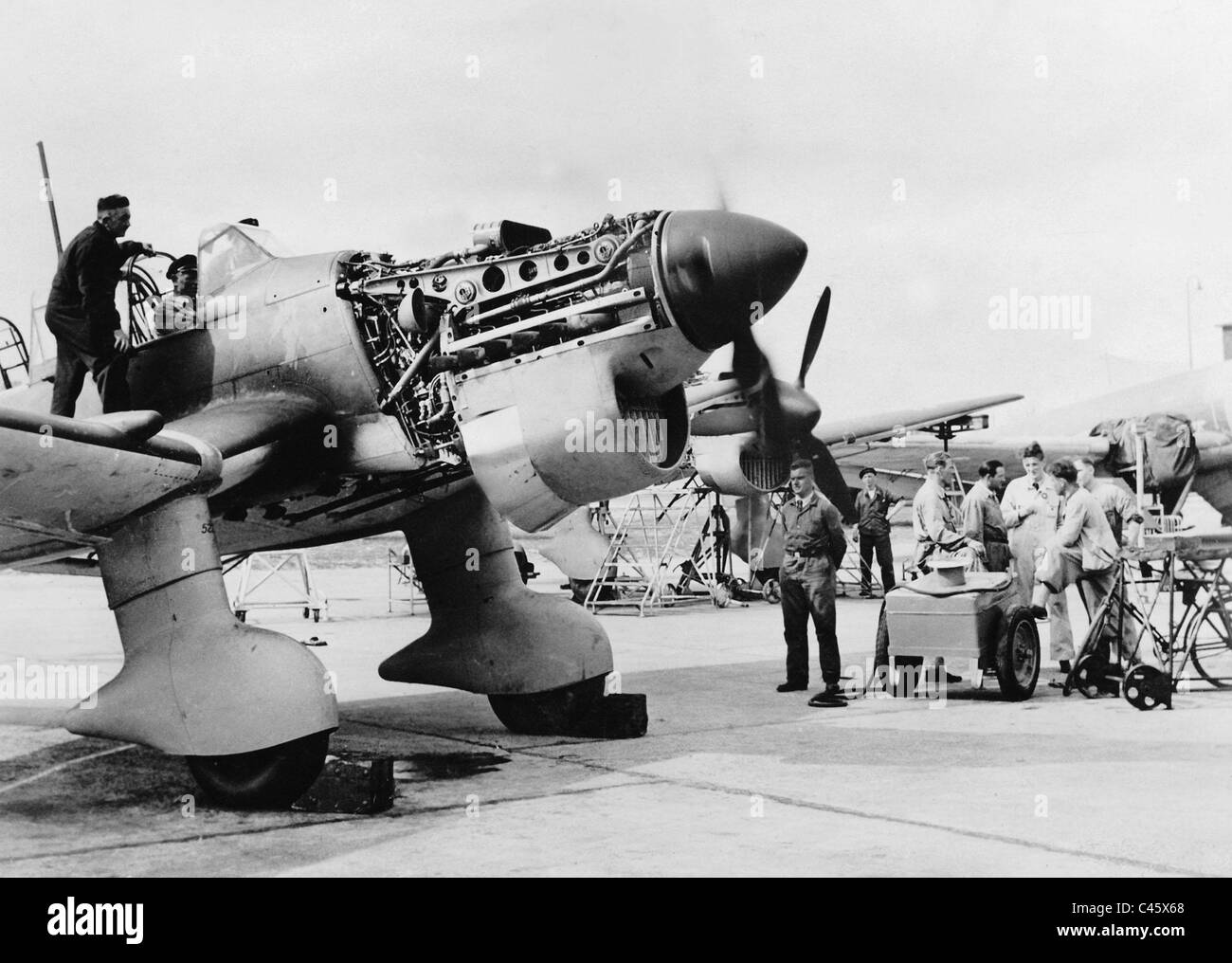 Ju 87 at the Junkers factory airfield, 1941 Stock Photo