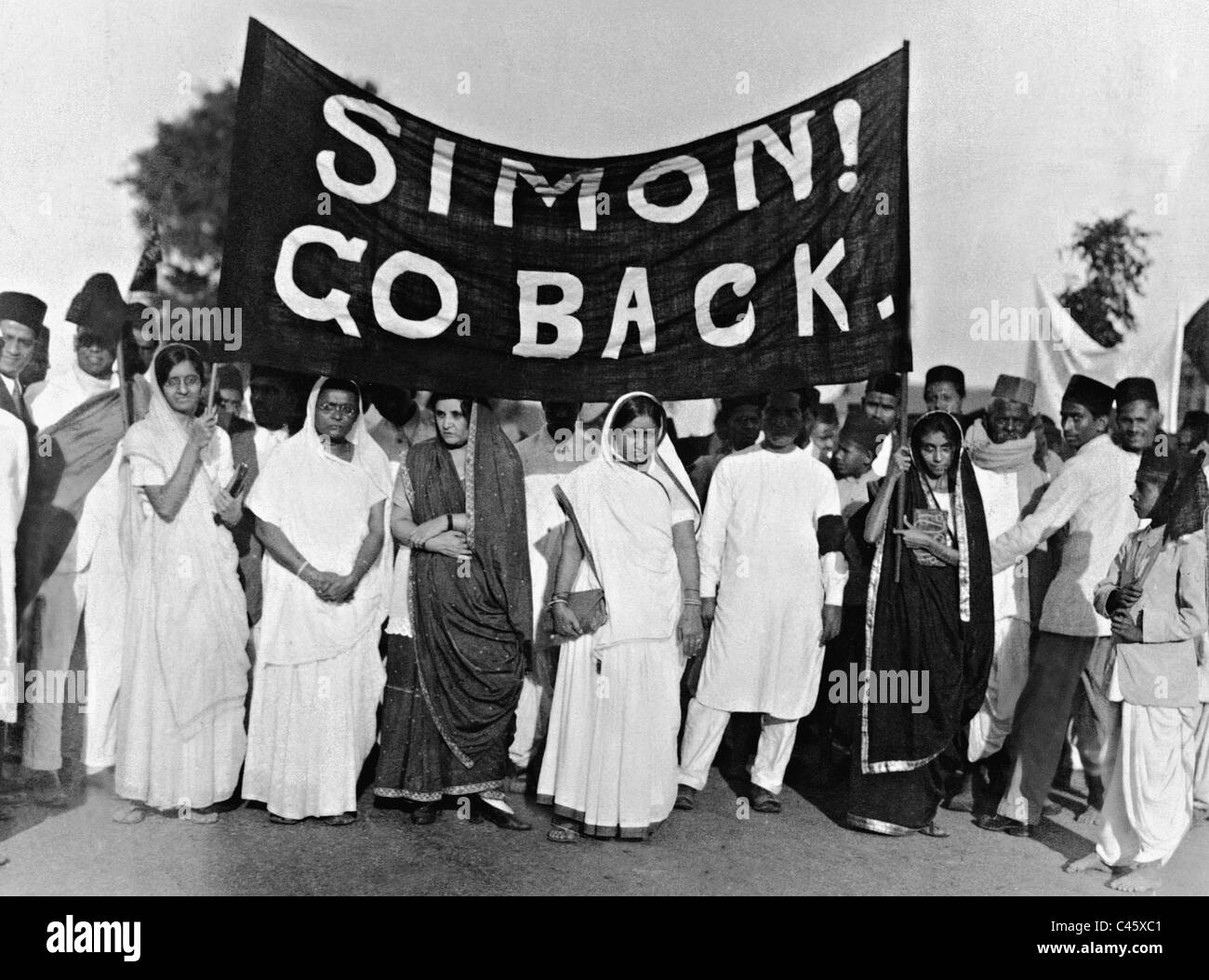 Demonstration in Poona against British colonial rule, 1928 Stock Photo
