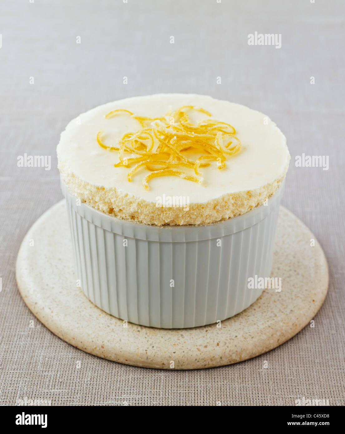 Lemon souffle, close-up Stock Photo - Alamy