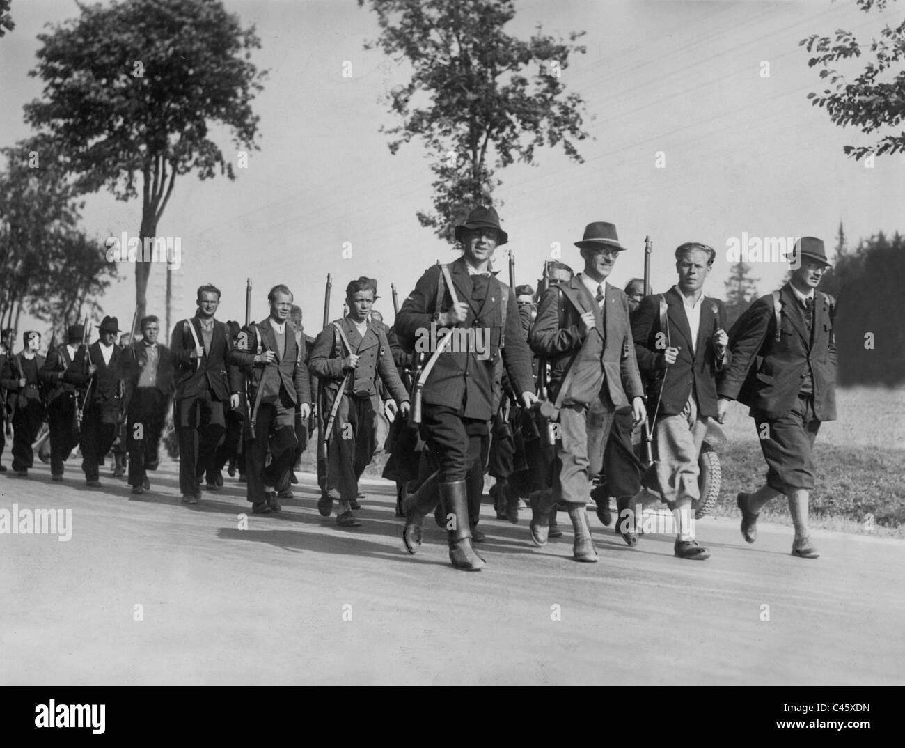 Sudeten German Volunteer Corps in the Czech town of Asch, 1938 Stock