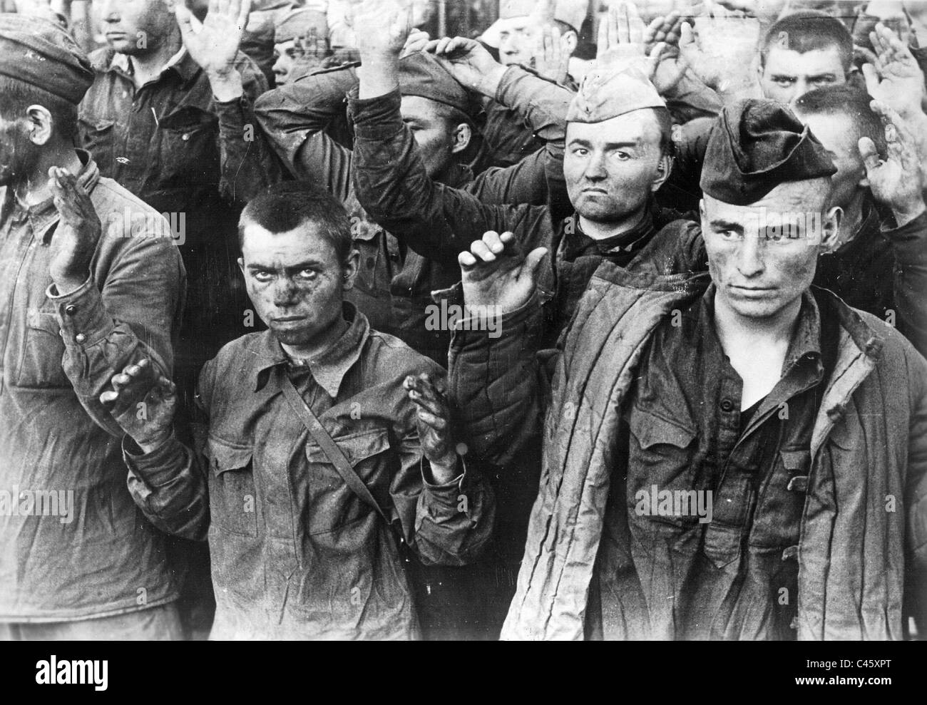Soviet prisoners during the Russian campaign, 1941 Stock Photo