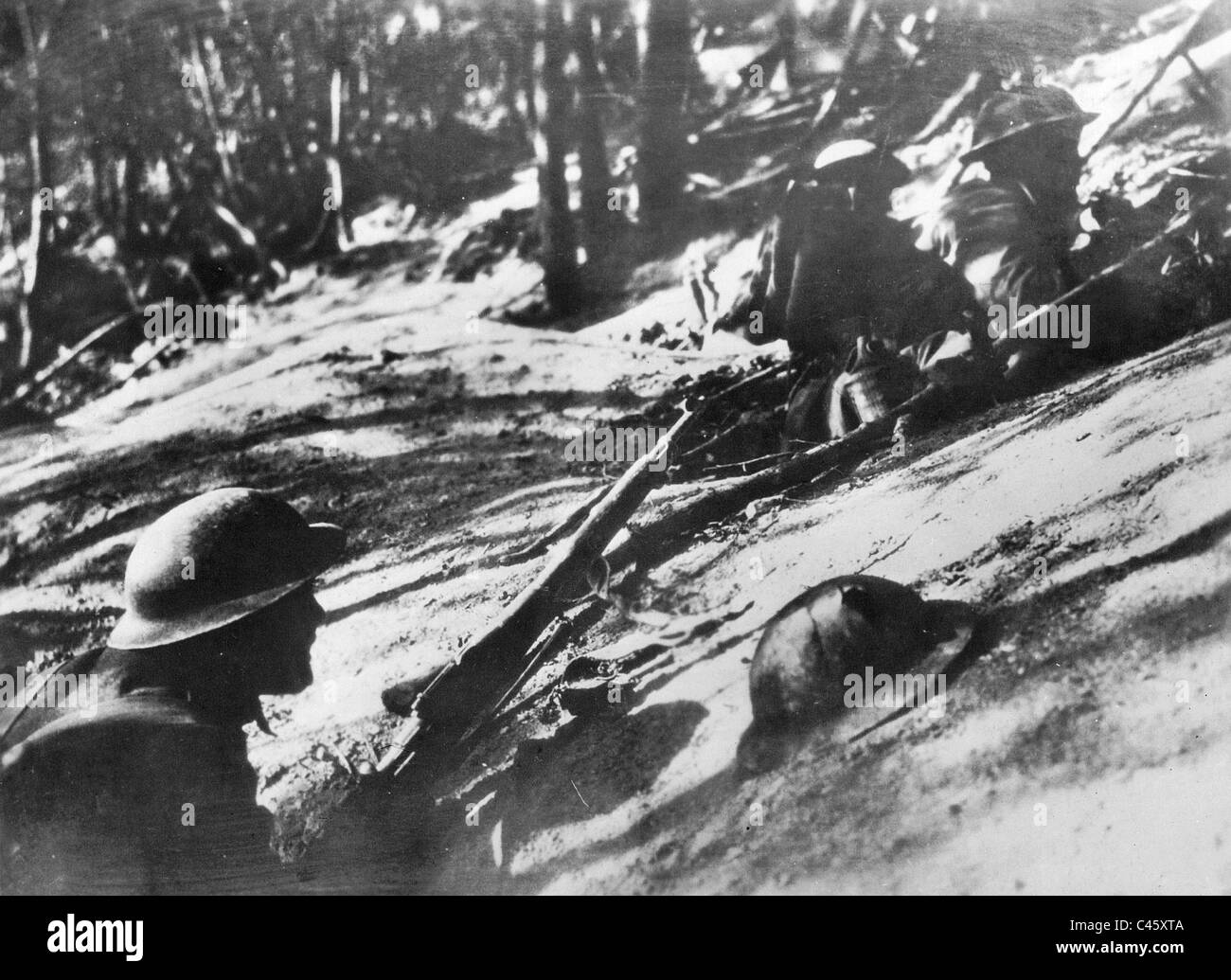 American soldiers on the Western front in First World War, 1918 Stock Photo