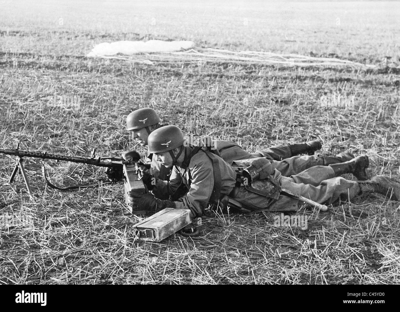 German paratroopers on maneuvers, 1939 Stock Photo