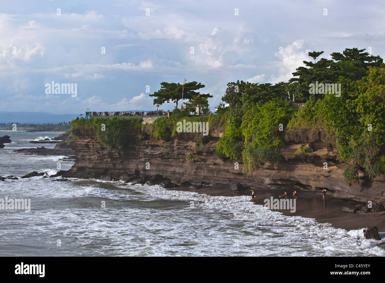 Coastline of the BALI SEA near PURA TANAH LOT - TABANAN, BALI, INDONESIA Stock Photo