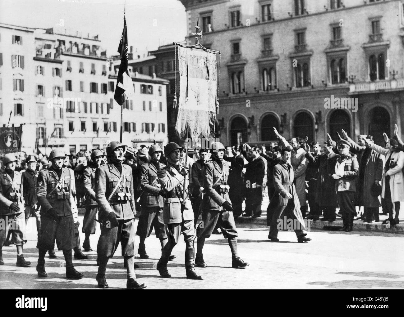 Commemorating the establishment of the Fascist Battle League, 1943 Stock Photo