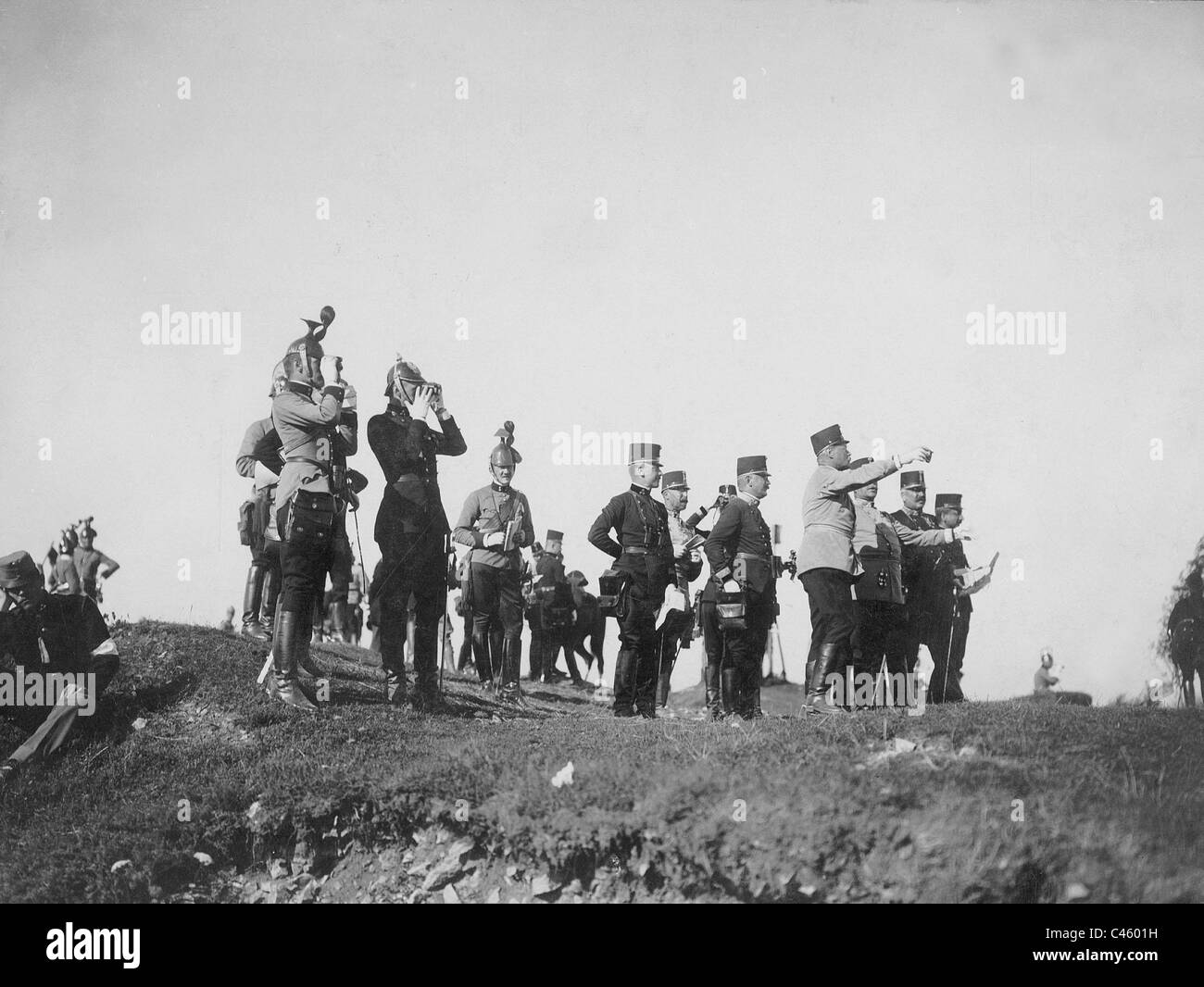 Austro-Hungarian officers at the Emperor's maneuvers, 1906 Stock Photo
